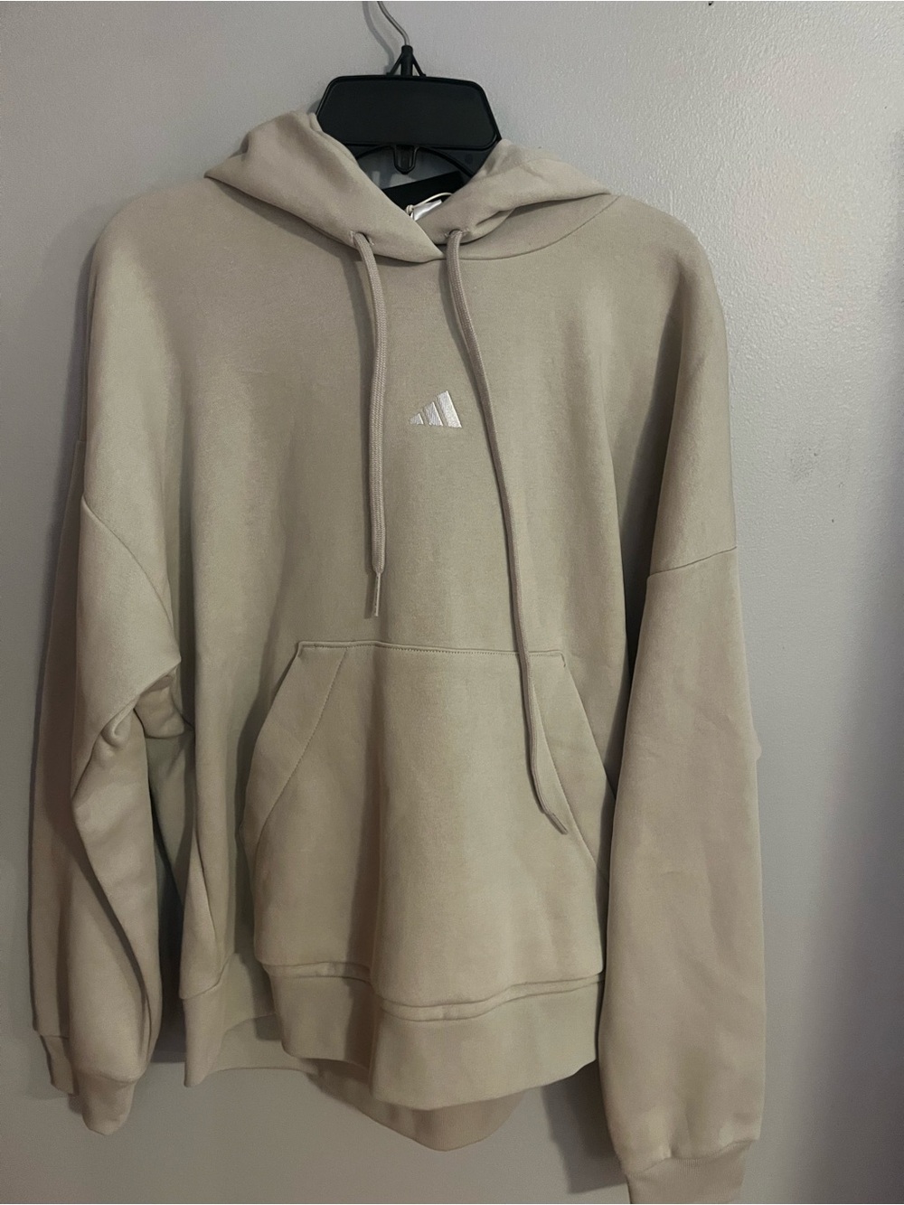 adidas Neutral Beige Pullover‎ Hoodie with Small Logo